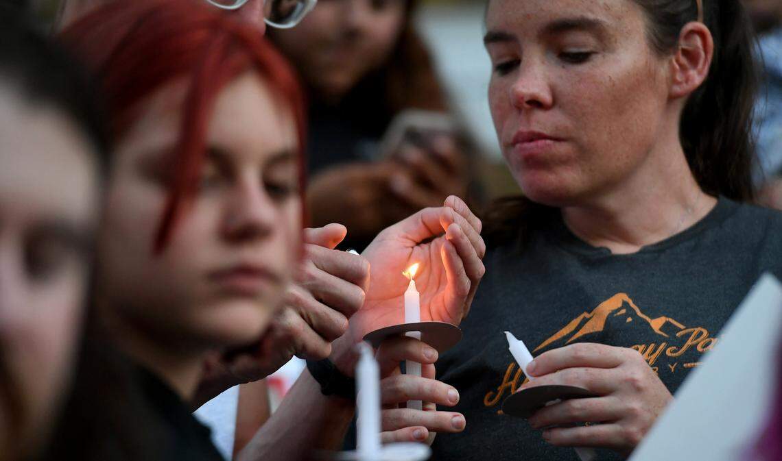 Over a hundred people joined a march and rally organized by Women’s Voices of SW Florida to support women’s rights to choose abortion on May 4, 2022. The group met at the Central Library and marched to the Historic Courthouse.
