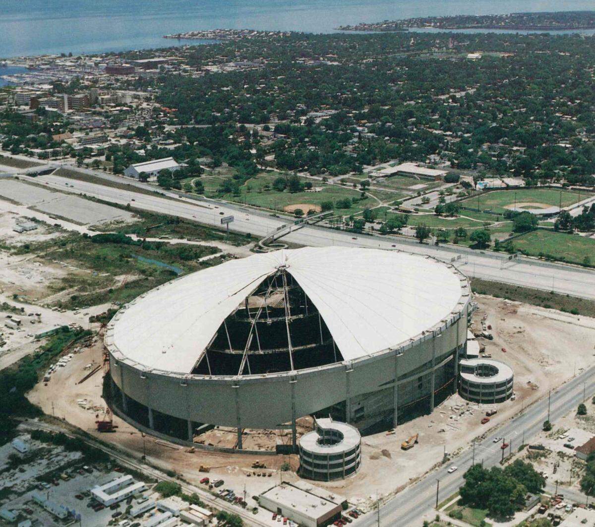 Construction in 1989 of the Florida Suncoast Dome – now Tropicana Field – in St. Petersburg relied upon precast concrete units formed at a plant at Port Manatee.