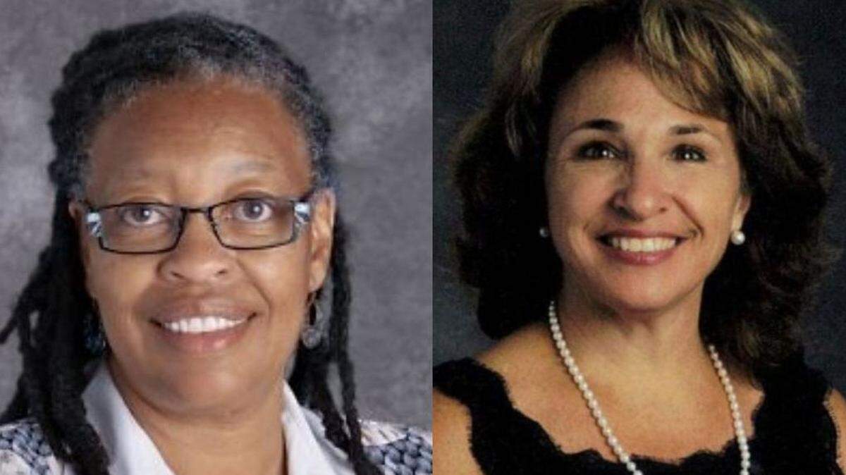 Ann Mcdonald, a leader at Sugg Middle School and Manatee County’s principal of the year; and Bernadette Pletcher, a leader at Tillman Elementary School and Manatee’s assistant principal of the year.