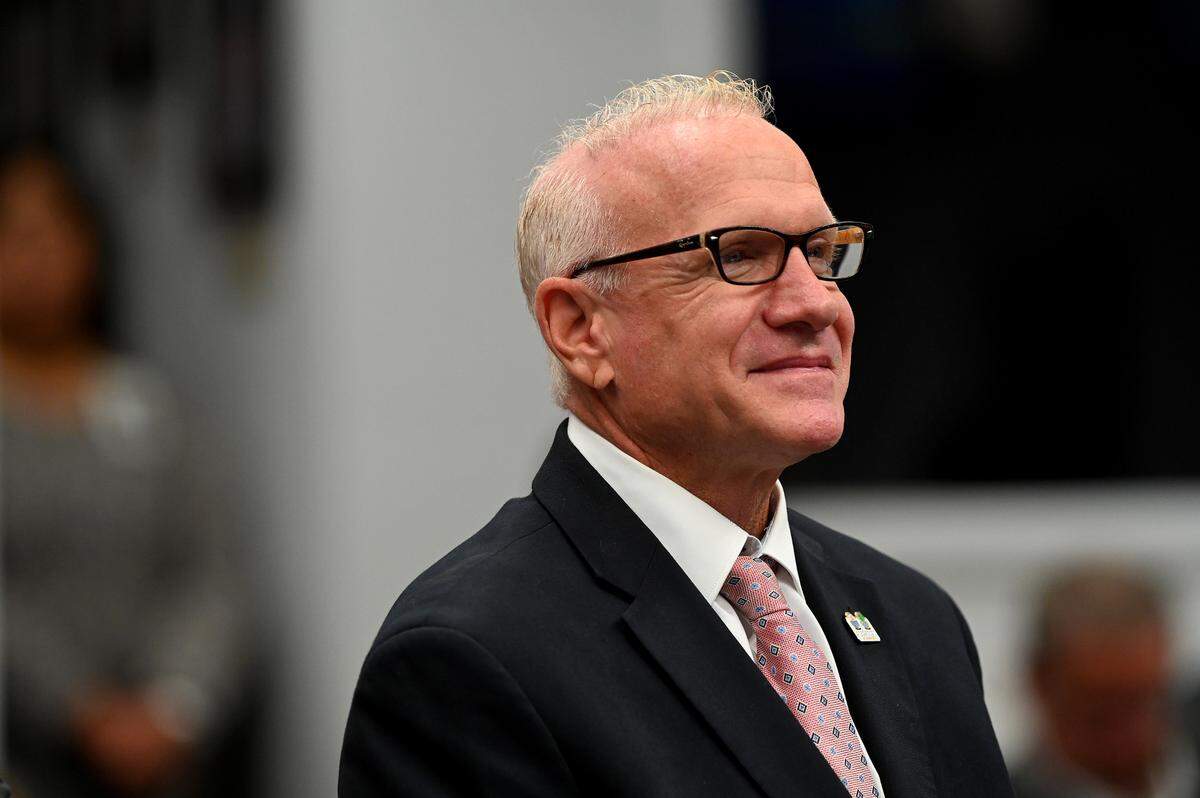 Mitchell Teitelbaum listens to the Manatee County Commission vote to appoint him as deputy county administrator on Nov. 29, 2022. After a sexual harassment claim was filed by a county employee, Teitelbaum is calling for an investigation into the “false allegation.”