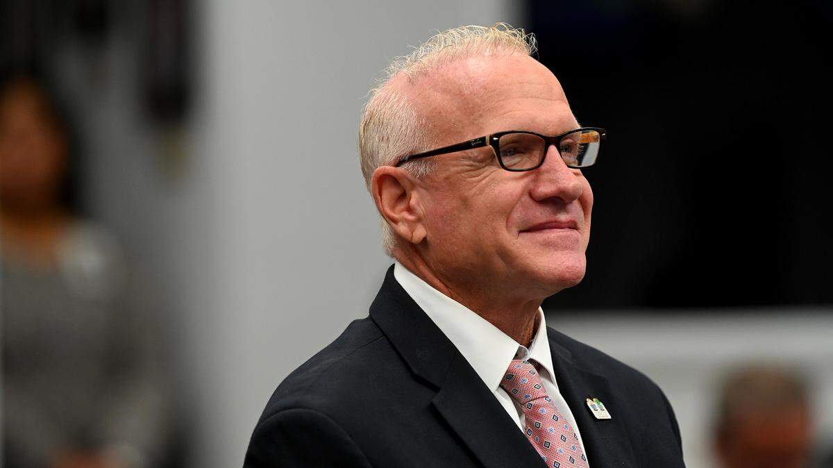 Mitchell Teitelbaum listens to the Manatee County Commission vote to appoint him as deputy county administrator on Nov. 29, 2022. After a sexual harassment claim was filed by a county employee, Teitelbaum is calling for an investigation into the “false allegation.”