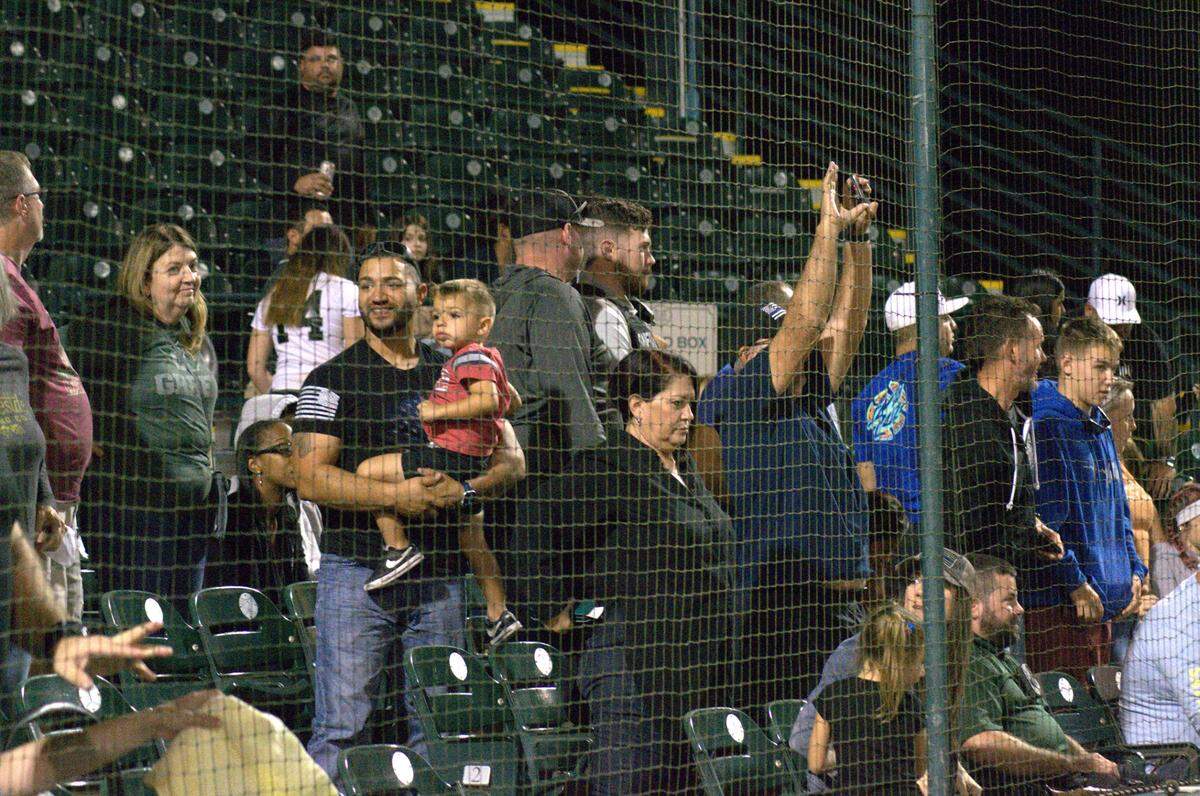 The Bradenton Police Department faced off against the Manatee County Sheriff’s Office in “Battle of the Badges,” a baseball match for charity at LECOM Park on Tuesday.