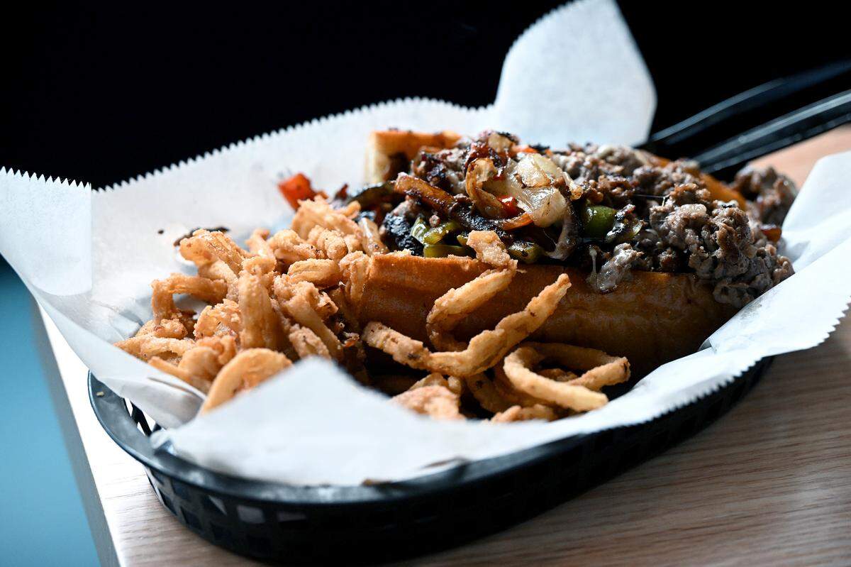 A steak sandwich at the newly reopened Boiler Room at 5600 Manatee Ave West in Bradenton on July 8, 2025.