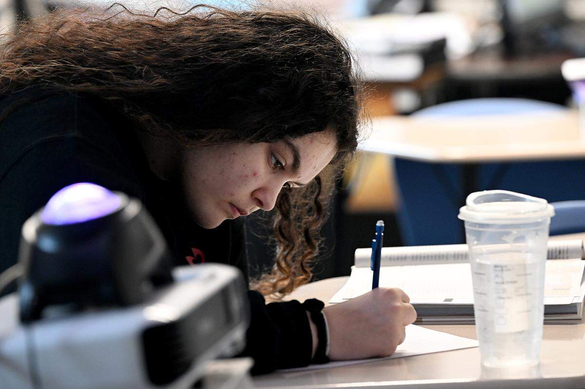 Students study at their interim facility at Christ Episcopal Church while Pace Center for Girls Manatee works on building its new campus, Sept. 26, 2023.