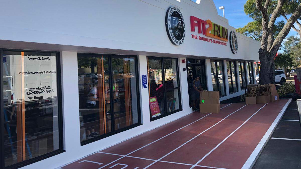 11/19/2021--Fit2Run’s new flagship store at 4951 Cortez Road W., Bradenton, features an outside running track, as well as one inside the store.