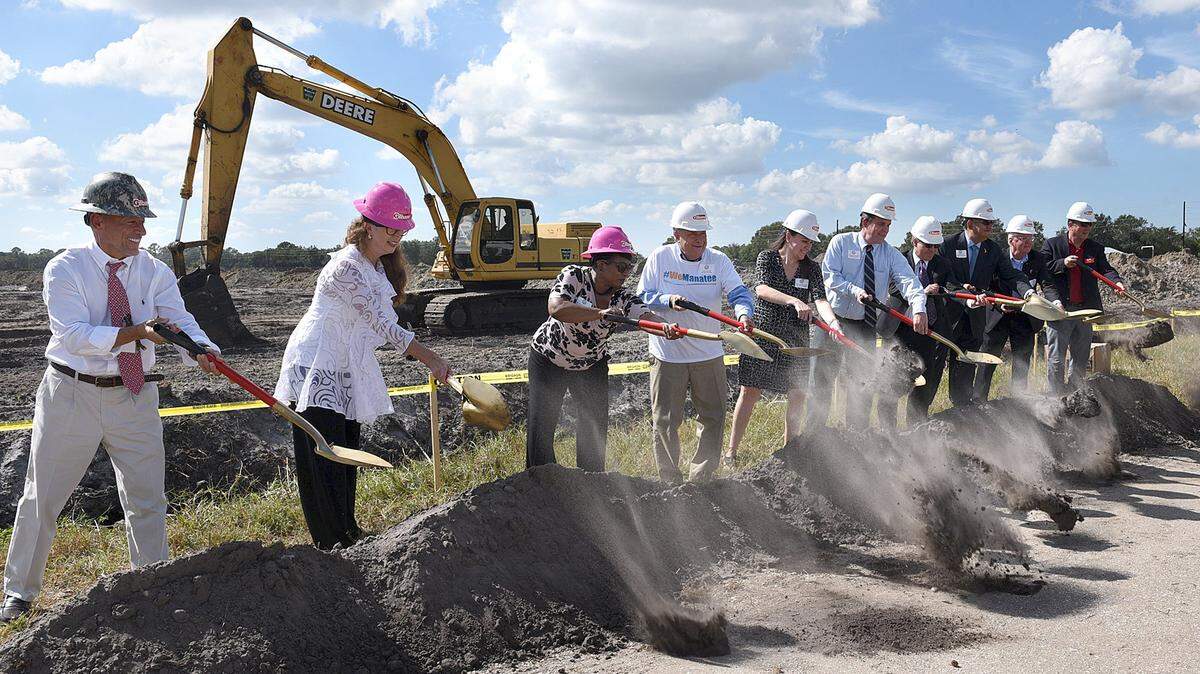 Manatee County School District officials earlier this month held a ceremonial groundbreaking for the new North River High School, which is set to open in August 2019.