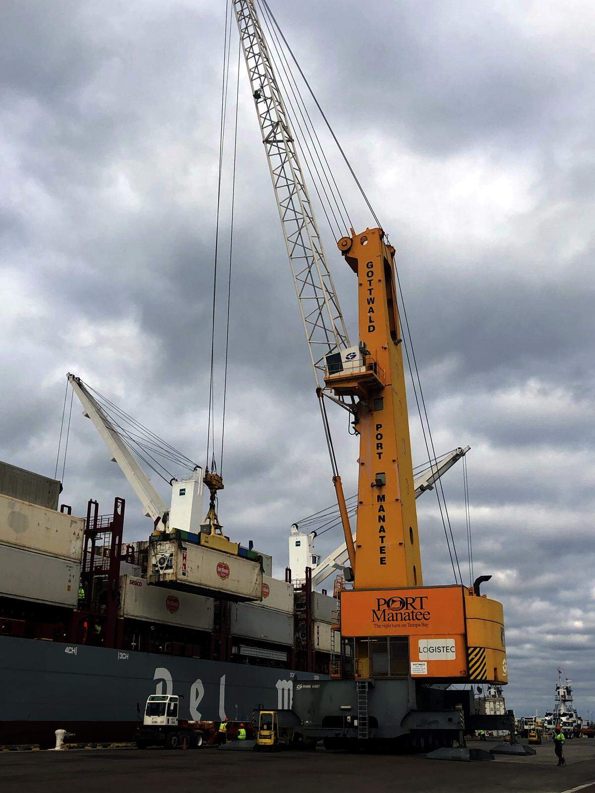 Containerized cargo trade is soaring to record heights at Port Manatee, driven in part by new-generation container ships being deployed by Fresh Del Monte Produce Inc.
