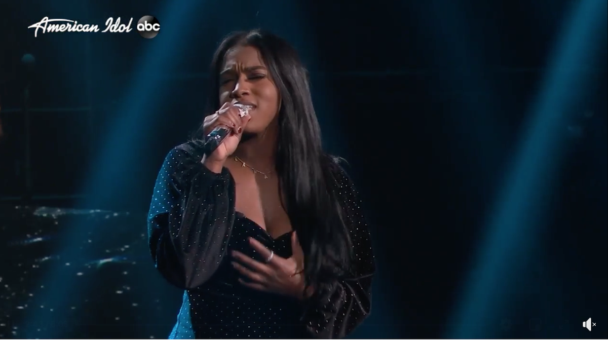 Alana Sherman hopes to make American Idol’s Top 16. She is show above in a screen grab from her Sunday performance.