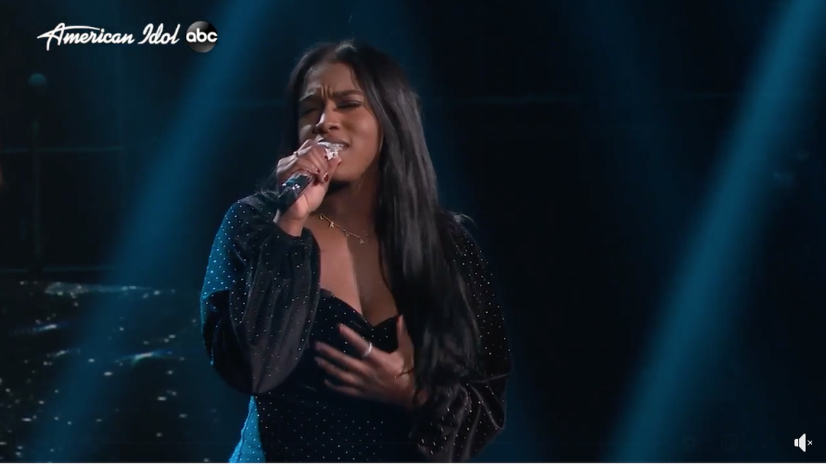 Alana Sherman hopes to make American Idol’s Top 16. She is show above in a screen grab from her Sunday performance.