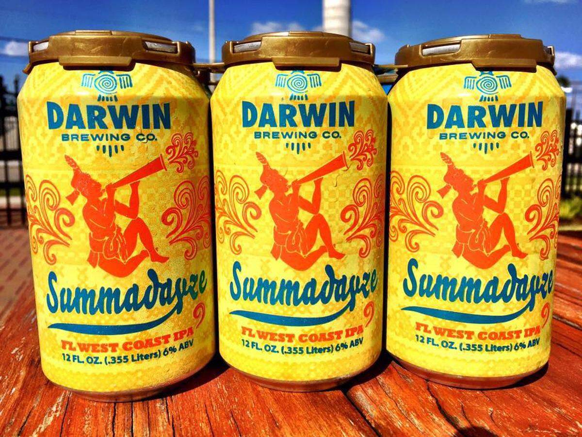 Darwin's Summadayze IPA is available on draft in the taproom and on store shelves throughout Florida.