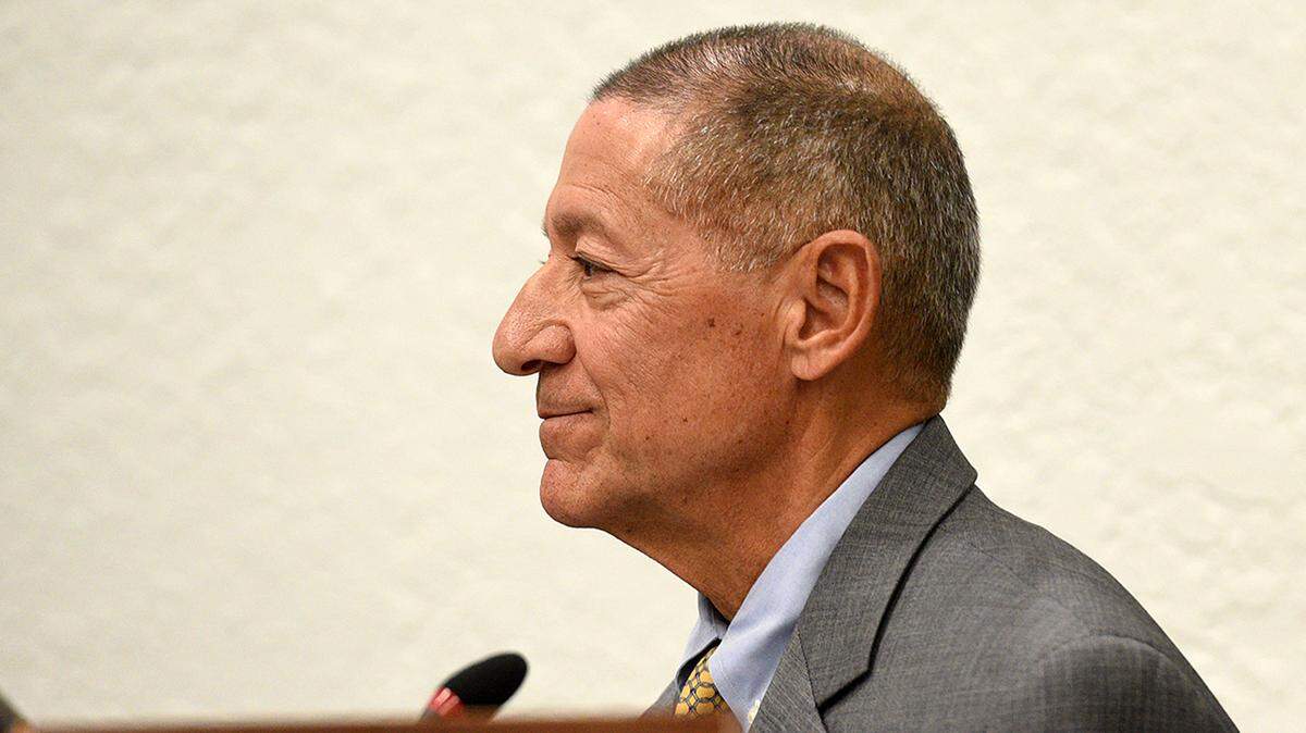The School District of Manatee County expects to hire 35 to 40 armed "guardians" to secure area schools. Ron Ciranna, deputy superintendent of business and operations, is part of the effort to hire qualified candidates. He is pictured here at a May 22 school board meeting.
