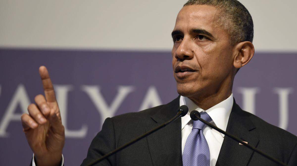 FILE - In this Nov. 16, 2015 file photo, President Barack Obama speaks in Antalya, Turkey. With a high-stakes deadline two weeks away, President Barack Obama hopes to build momentum Wednesday for a broad and potentially legacy-burnishing global climate change agreement. (AP Photo/Susan Walsh, File)