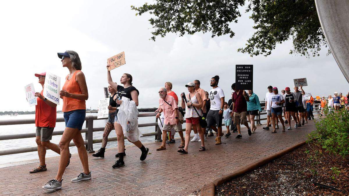 March For Our Futures, an anti-gun violence march and rally organized by Women’s Voices of Southwest Florida, marches from the Riverwalk splash park to Bradenton’s Historic Courthouse.