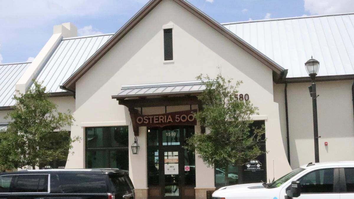 Osteria 500, a new Italian restaurant, opens Sunday, July 30, in Lakewood Ranch’s Waterside Place at 1580 Lakefront Drive.