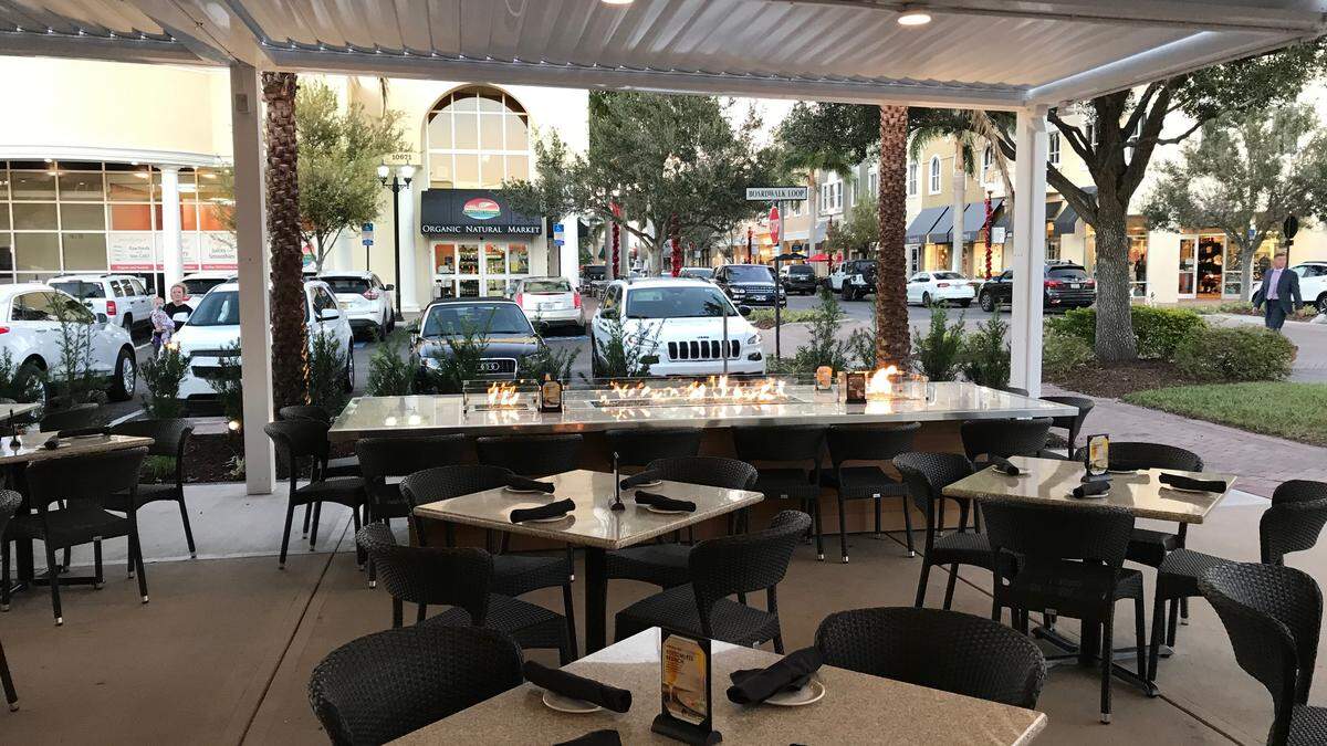 Grove’s restaurant’s large patio faces out onto Lakewood Ranch Main Street. Grove opens Monday, Dec. 10.