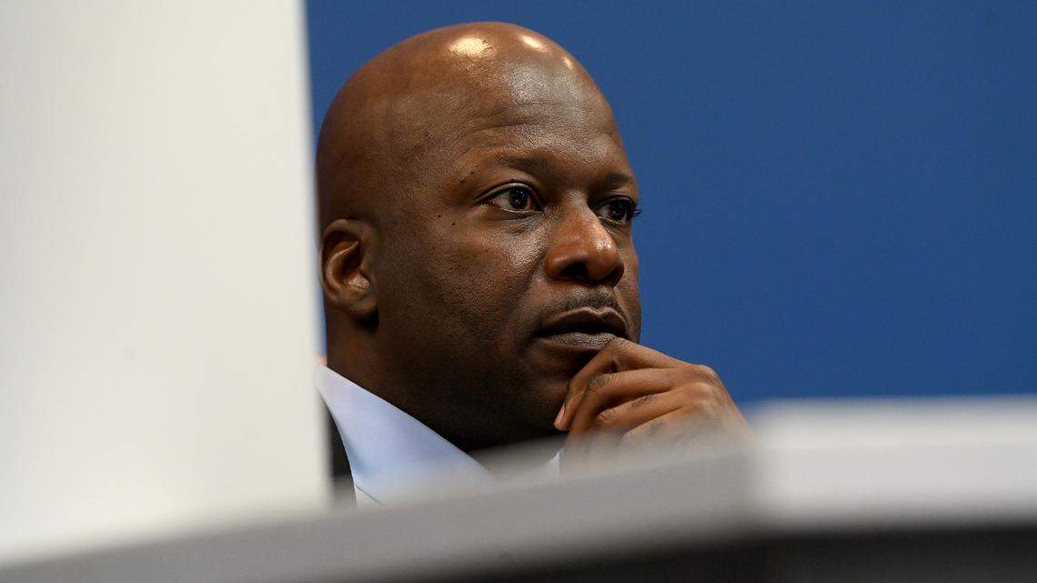 Former Acting County Administrator Lee Washington accused Commissioners Mike Rahn and Vanessa Baugh of a Florida Sunshine Law violation in June. In this Bradenton Herald file photo, Washington listens to discussion during an April 25, 2023, Manatee County Commission meeting.