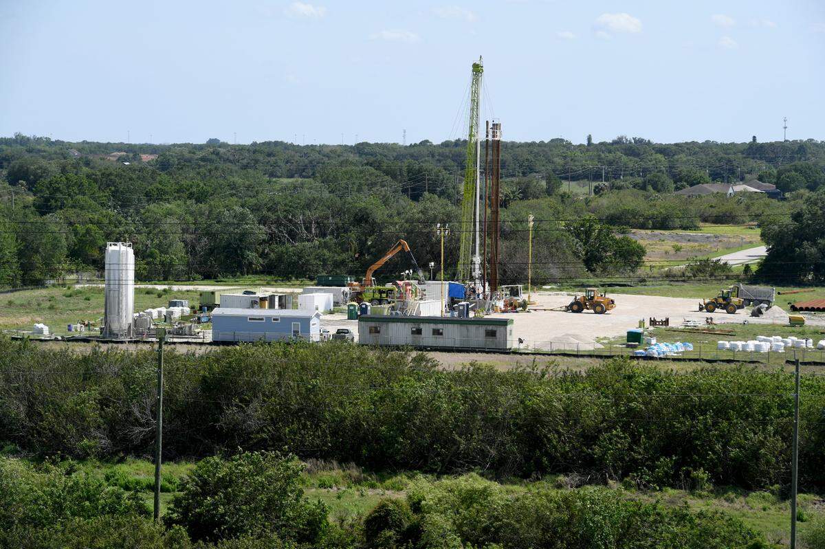 Manatee County officials will pay $18 million for a treatment facility that cleans the contaminated water at Piney Point before it goes into an underground well. This Bradenton Herald file photo shows the ongoing construction of the well in April 2022.