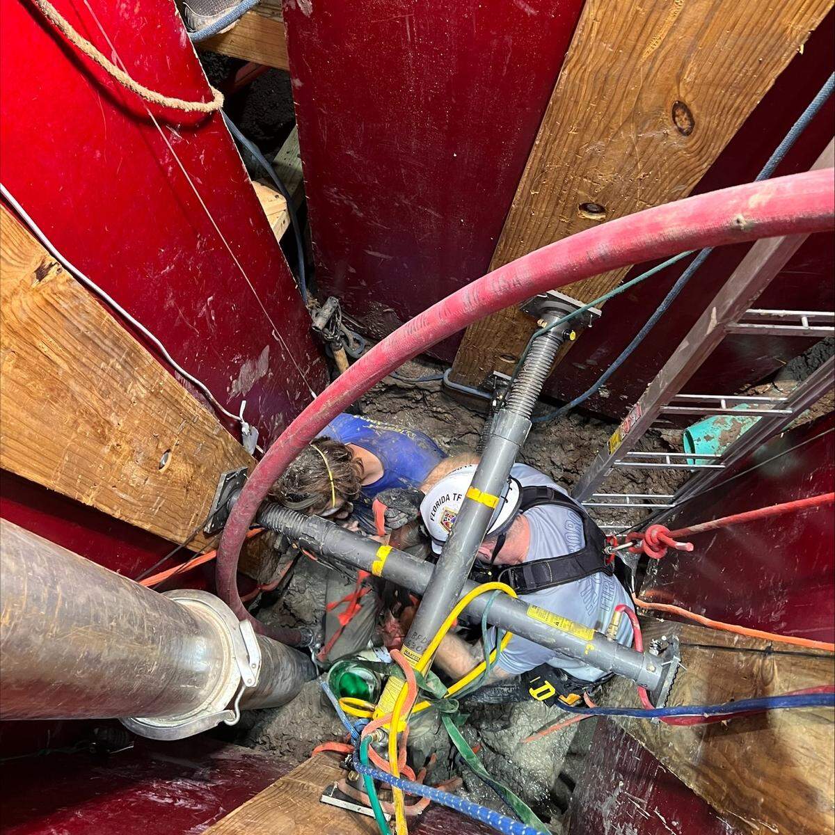 Hillsborough Fire Rescue joined Manatee County public safety rescues in freeing a man stuck in a trench off Moccasin Wallow Road last Wednesday.