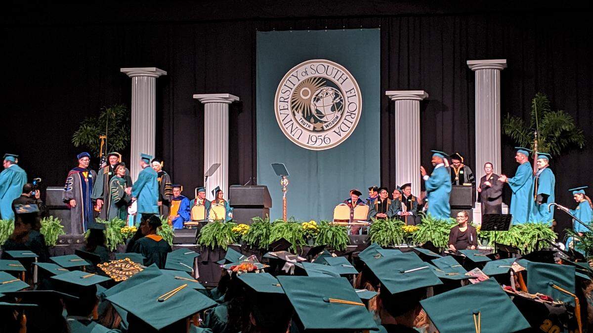 About 200 students participated in University of South Florida Sarasota-Manatee’s Spring 2019 commencement ceremony on Monday, May 6, 2019 at the Bradenton Area Convention Center.