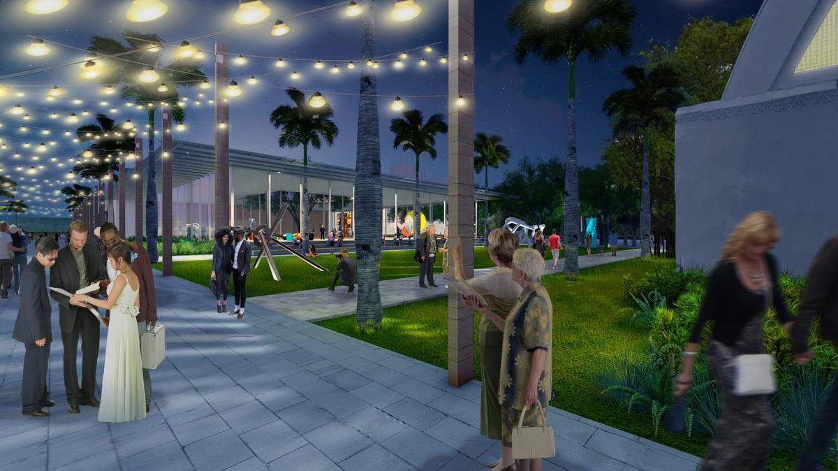 An artist rendering of a new Sarasota Performing Arts Center proposed by the Sarasota Bayfront Planning Organization.