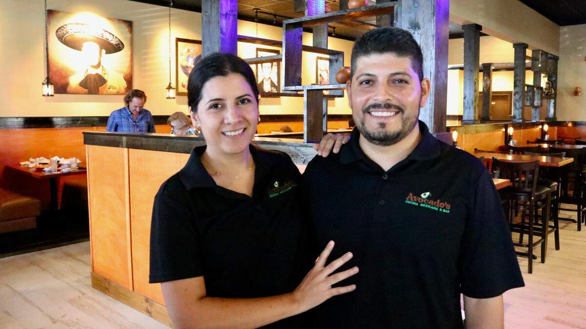 Ramiro Ramiriez, shown 6/15/2022 with his wife, Glay Nimlin, opened Avocado’s Cocina Mexicana & Bar this week at 6510 Cortez Road W.