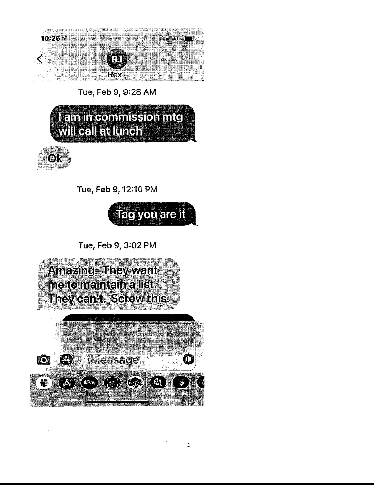 Screen shots of text messages between Lakewood Ranch developer and Manatee County commissioner as they were organizing the exclusive vaccine event at Premier Sports Complex in Lakewood Ranch.