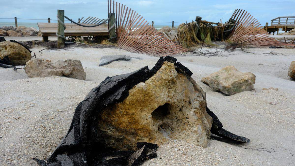 Hurricane Helene ripped parts of Gulf Drive on Anna Maria Island into pieces as the Category 4 stormed past Manatee County in the Gulf of Mexico.