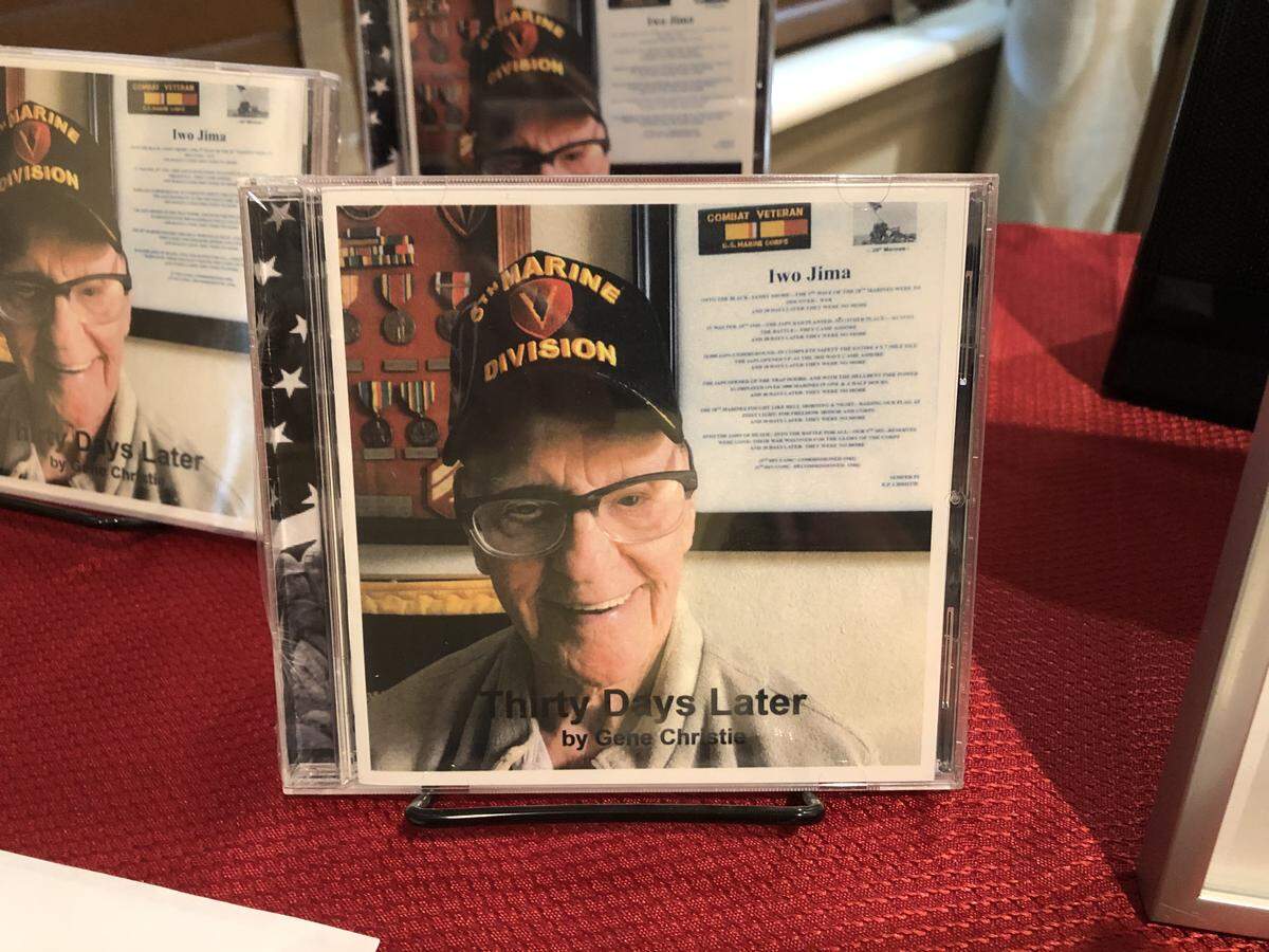 Gene Christie’s CD will soon be available on the website thirtydayslater.com. It commemorates the Americans who lost their lives in the battle for Iwo Jima.