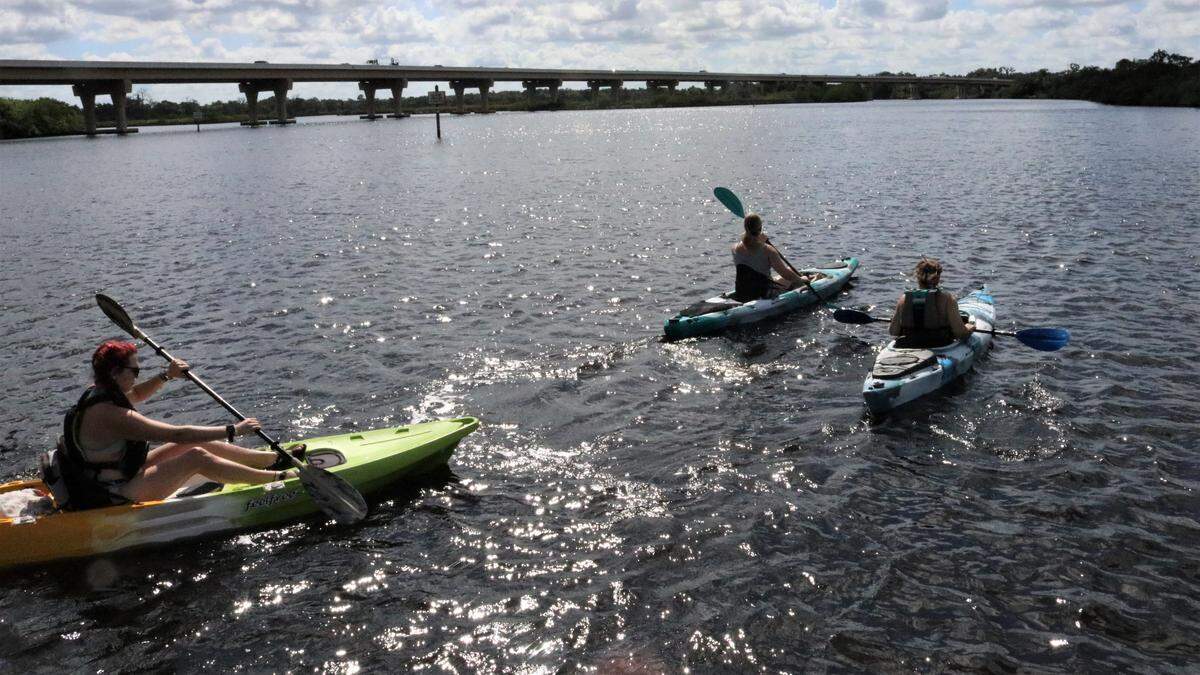 Kayakers venture onto the Manatee River in this file photo.