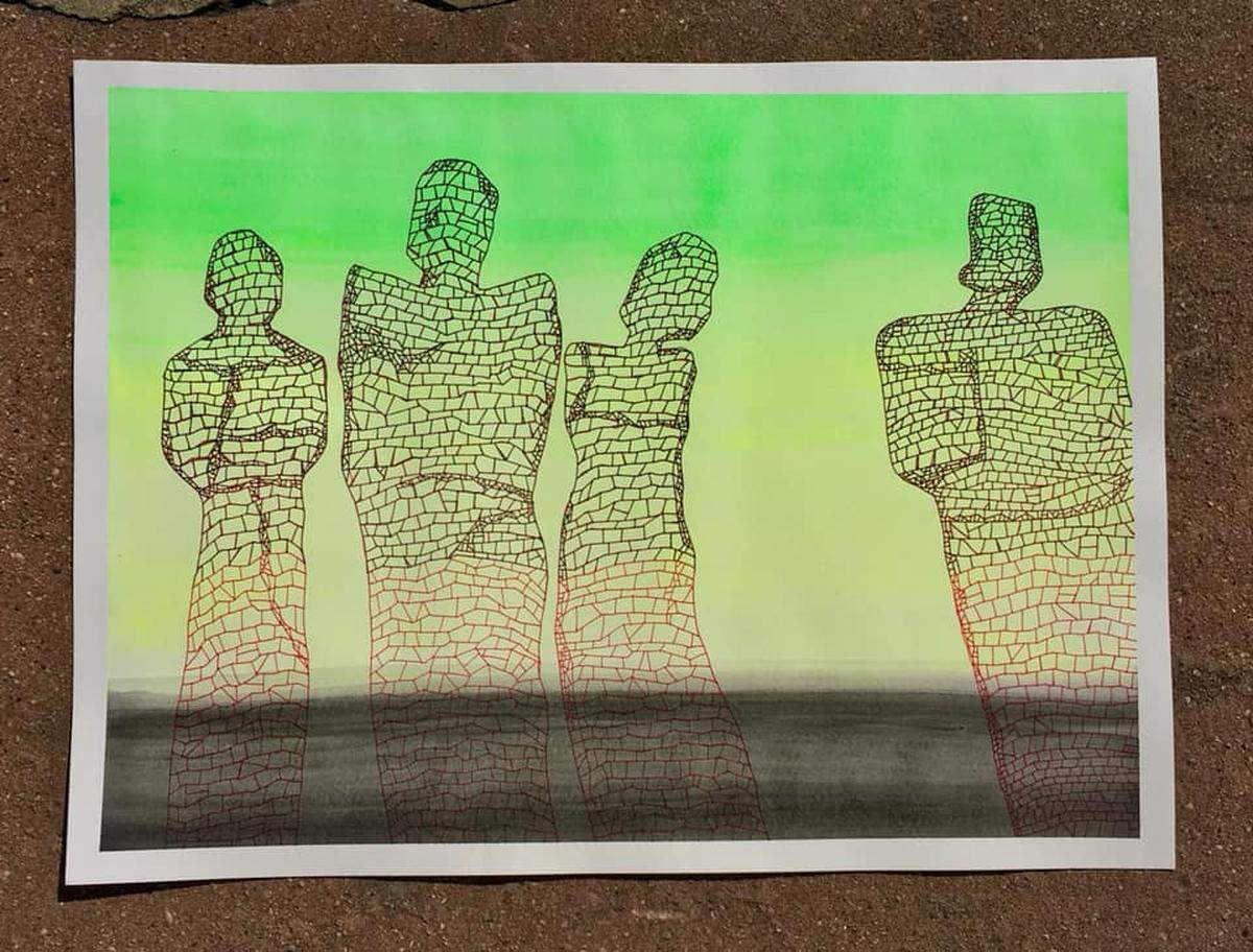 An entry for the Artists Against Children in Cages art show, planned for December 5, 2019 in Philadelphia, by Wisconsin-based artist Megan Melonas.