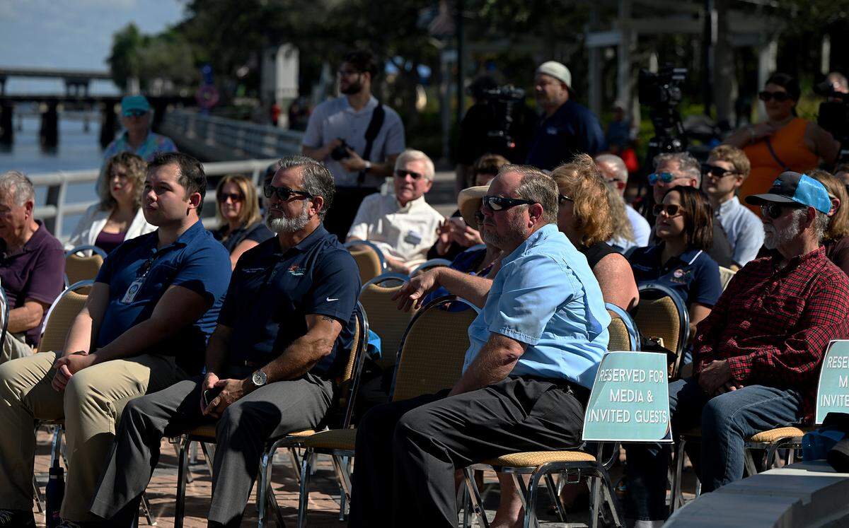 The Gulf Island Ferry fleet of two catamarans were blessed and launched on Monday, Nov. 20, 2023 after a brief ceremony on Bradenton’s Riverwalk. The water taxis to Anna Maria Island will begin for the public on Dec. 8.