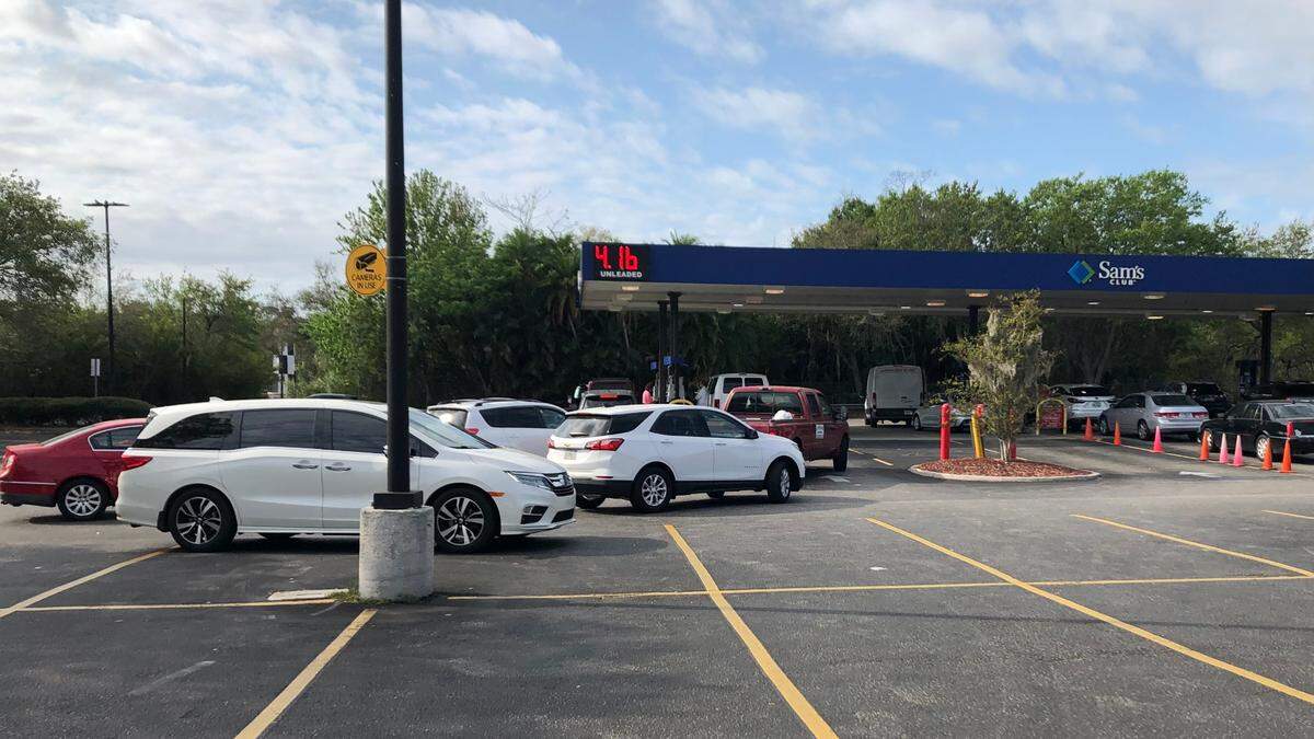 At Sam’s Club, 5300 30th St. E., on March 15, 2022, the price of gasoline was $4.16 a gallon, and customers were lining up there, as they have been for weeks, to buy some of the Bradenton area’s cheaper gas.