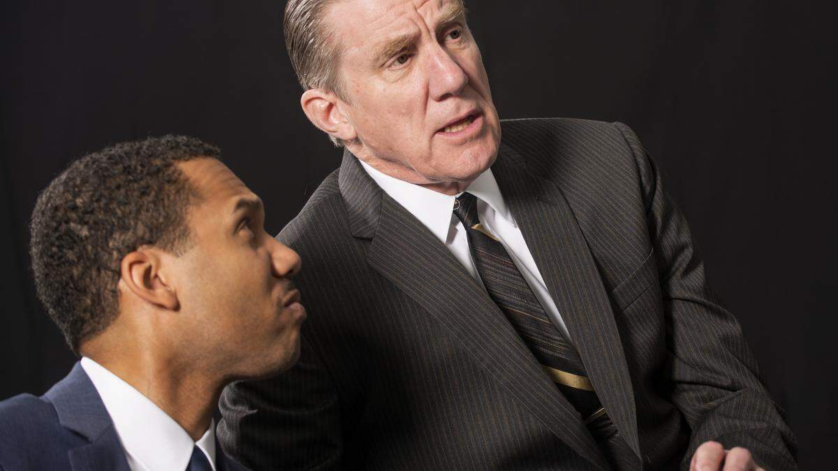 A.K. Murtadha and Nick Wyman in Asolo Rep's production of "All the Way." John Revisky/publicity photo