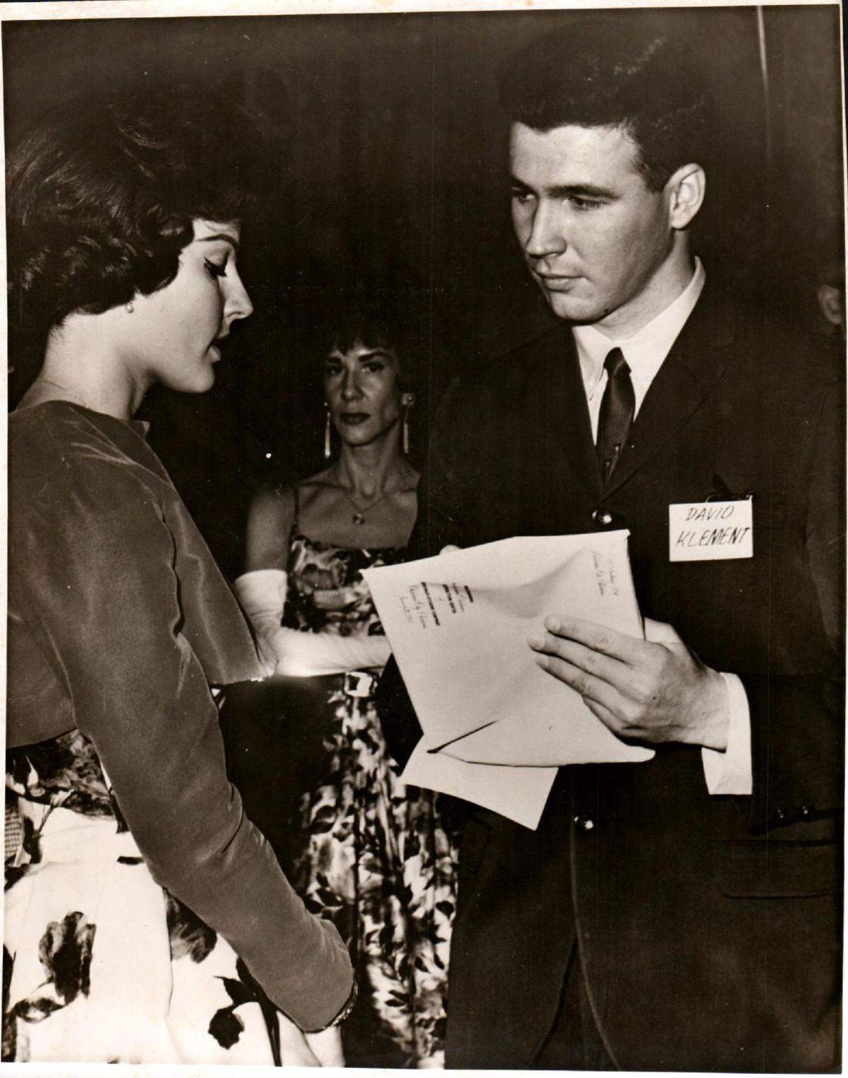 David Klement is shown interviewing Anita Bryant in Oklahoma, before he took the job as editorial page editor for the Bradenton Herald.
