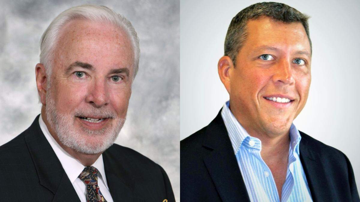 Former County Administrator Ed Hunzeker and private equity executive George Kruse are set to face off for the District 7 at-large seat on the Board of County Commissioners in the Aug. 18 primary election.