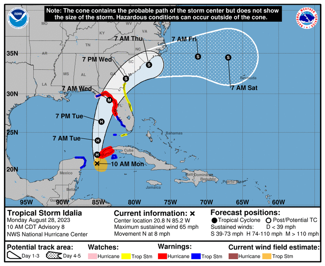 Manatee County has declared a local state of emergency and a mandatory evacuation for people in Zone A as Tropical Storm Idalia works its way up the Gulf of Mexico toward Bradenton.