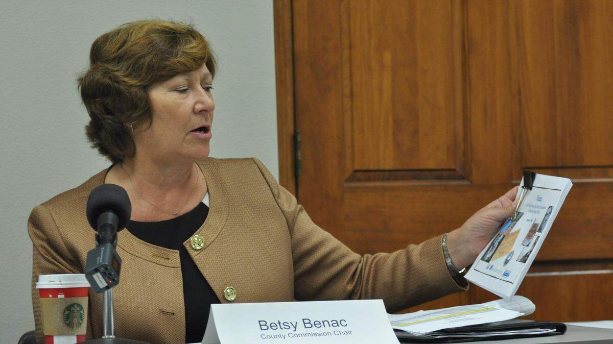 Manatee County Commissioner Betsy Benac makes a point during a Bradenton Herald roundtable on homelessness on Nov. 13. Benac said Tuesday she will run next for re-election to a second term on the commission. MARC R. MASFERRER/Bradenton Herald file.