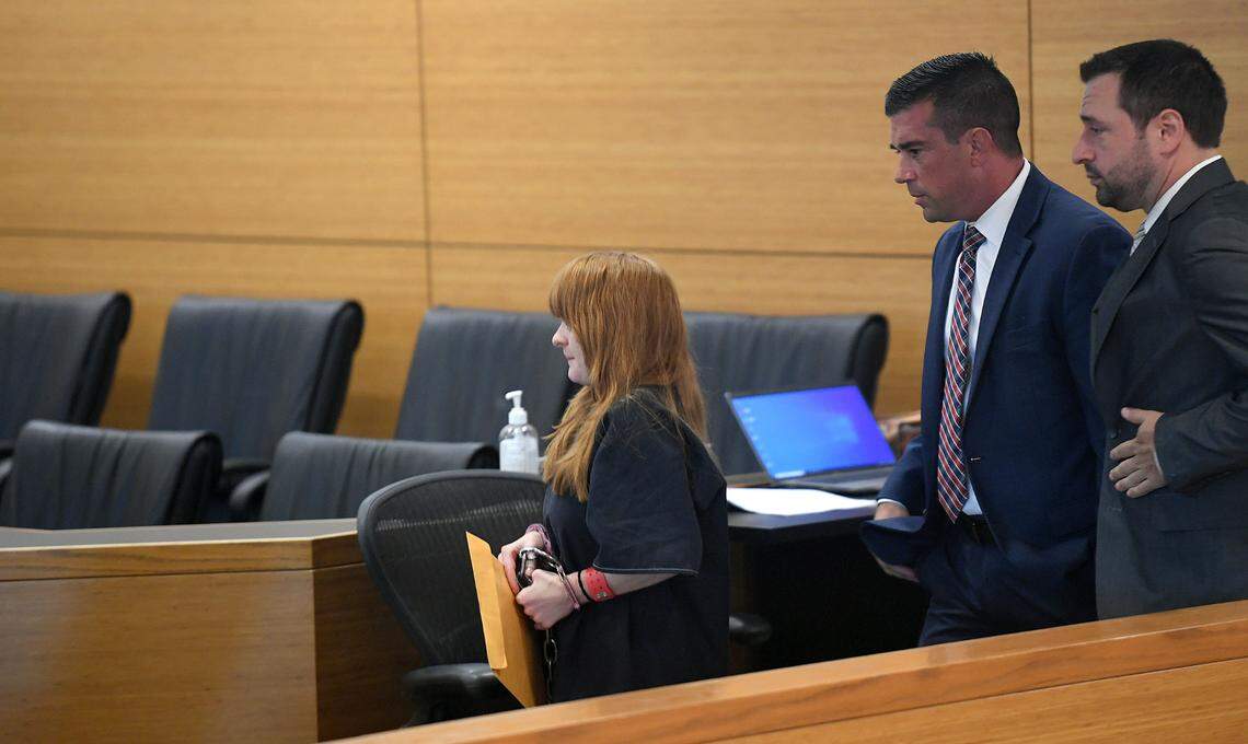 Former Bradenton private school teacher Kassandra Moore was sentenced to 20 years in prison by Judge Frederick Mercurio Tuesday, May 10, 2022, about three years after she was convicted of having sex with a then-15 year-old and sent explicit photos of herself.