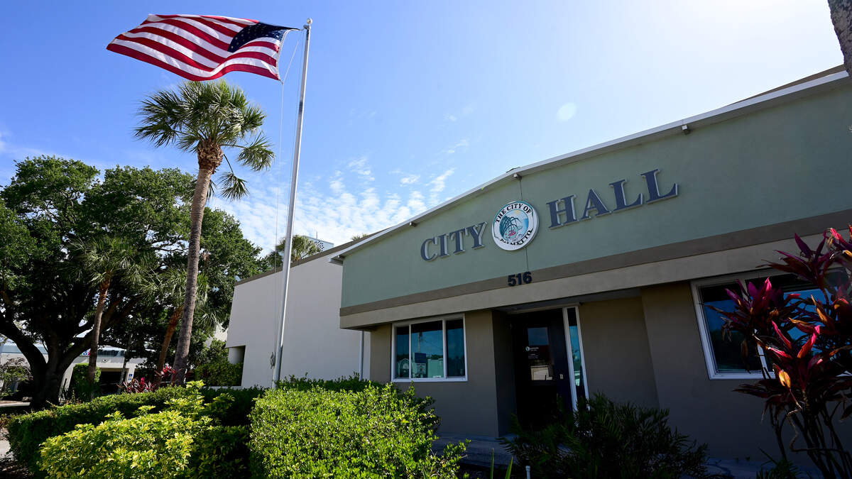 Palmetto City Hall, shown on April 21, 2026. City of Palmetto leaders are surveying residents to get input on a potential city rebrand as several developments look to reshape the city in coming years.