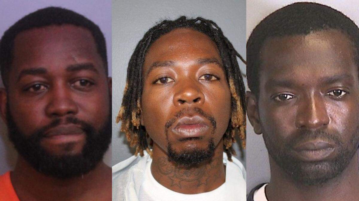 Ralph Williams and Tyjuan Williams, left and middle, are charged with the murder of Amber Woods who was found dead in 2006. Jamaine Brown, right, pled to the charge of accessory after the fact of murder on 12/18/20.