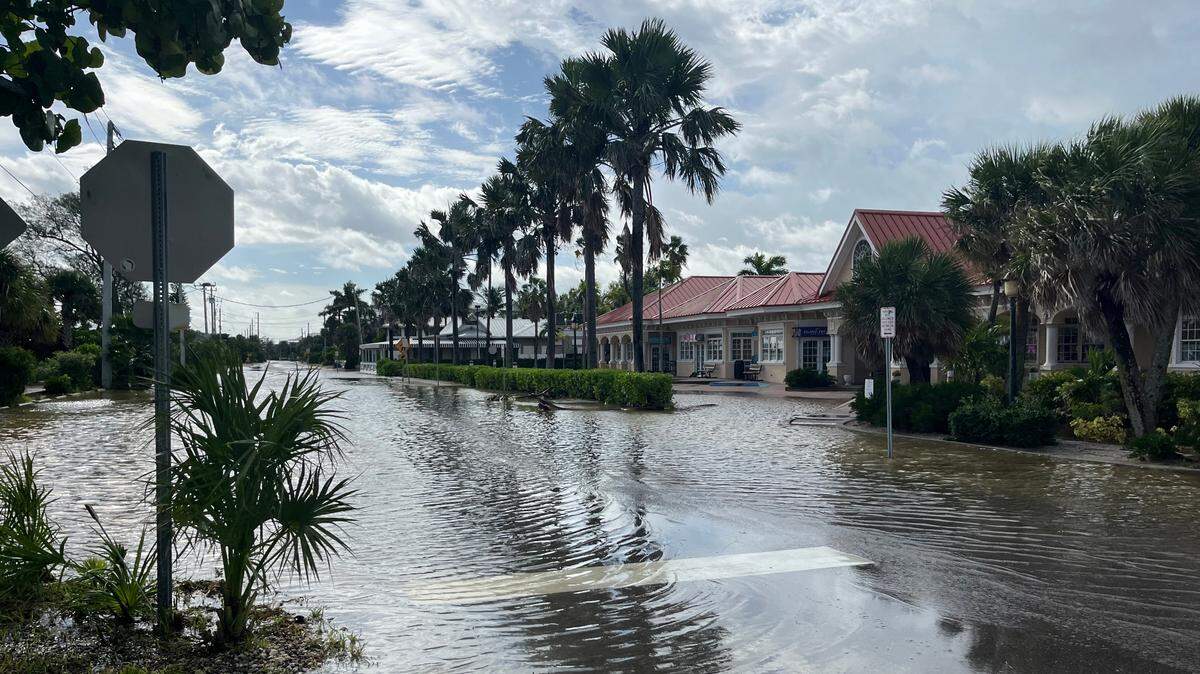 Grocery stores are open after Hurricane Helene brought flooding and damage to parts of Manatee County as a major Category 4 storm on Thursday. A provided photo shows flooding on Anna Maria Island due to Hurricane Helene.