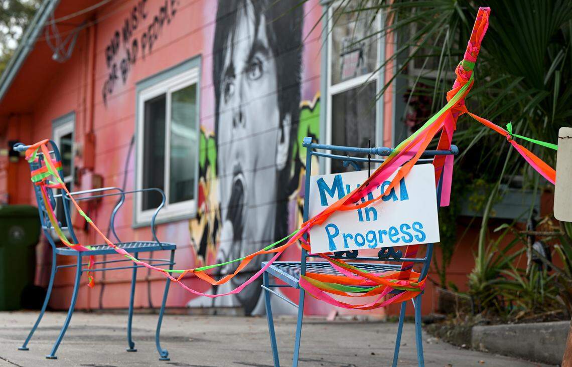The Village of the Arts in Bradenton is holding a WonderWall Mural Fest to celebrate arts and connect with the community on March 7, 2026. A mural near Jerk Dog Records on Feb. 26, 2026.