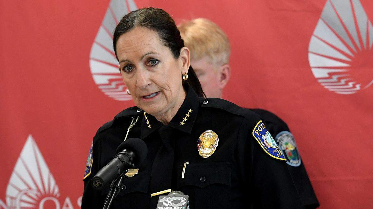 Bradenton Police Chief Melanie Bevan denounced four officers who have been fired or terminated after submitting false allegations of corruption and misconduct at the department. Bevan speaks during a press conference in this December 2021 Bradenton Herald file photo.