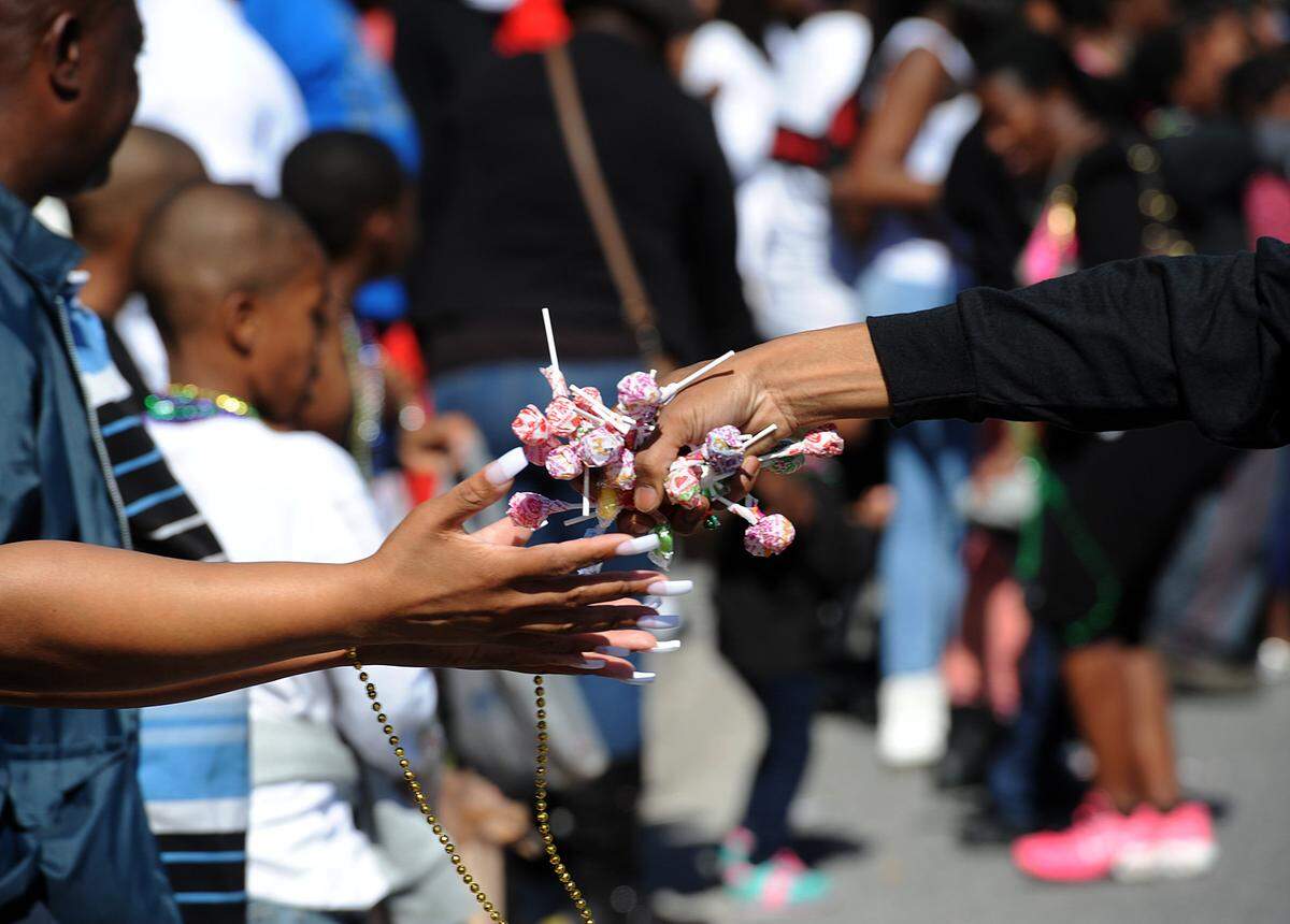 Candy and beads were in plentiful supply at a past Martin Luther King Jr. Parade in Palmetto Saturday.