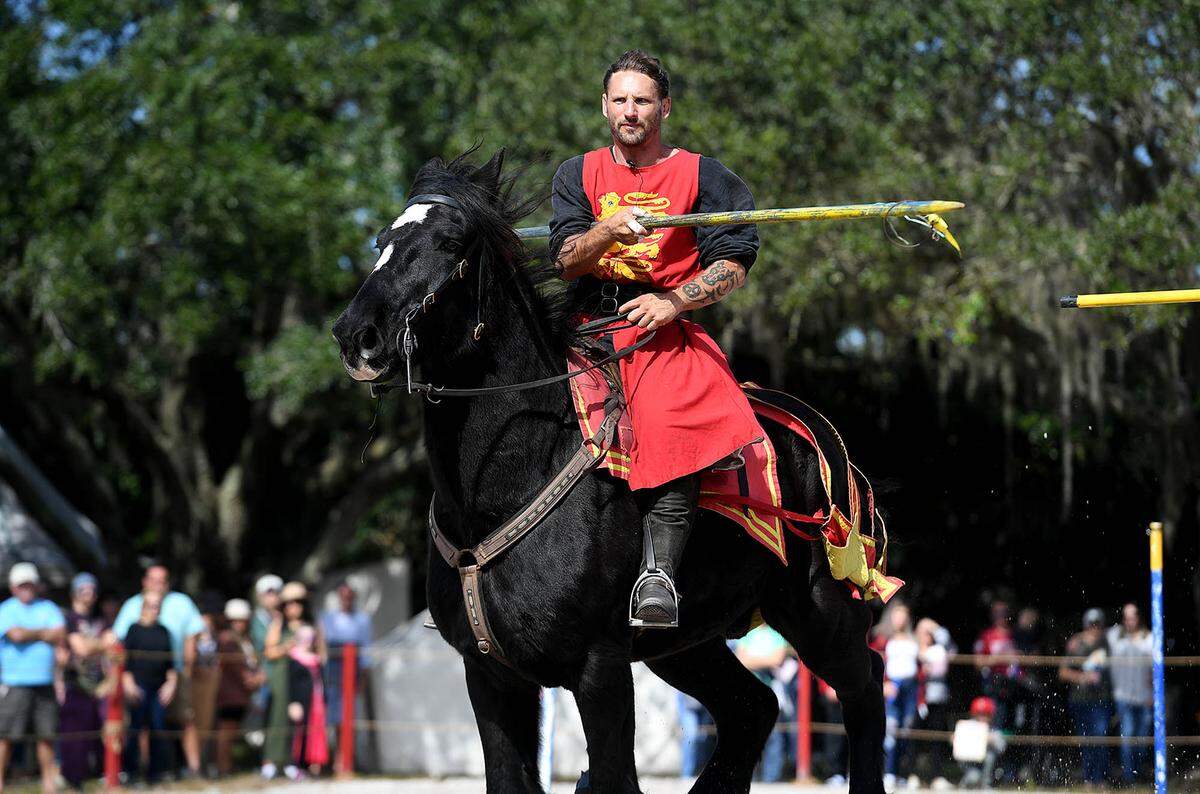 11/14/21—A member of New Riders of the Golden Age performs War Games at the Sarasota Medieval Fair in Myakka Sunday.