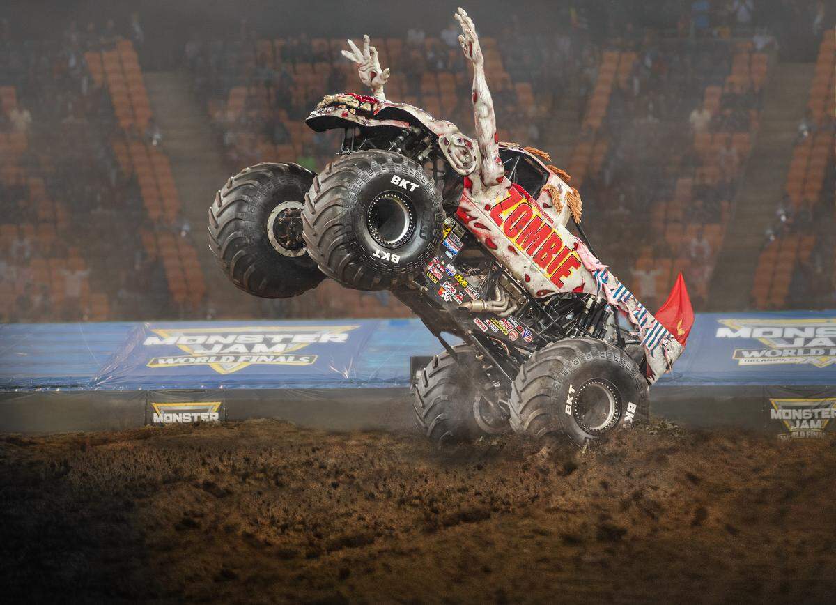 Monster Jam is returning to Florida with its first live shows since the COVID-19 pandemic. The live show will be in Tampa at Raymond James Stadium March 12-14. One of the competitors, Zombie, is shown above.