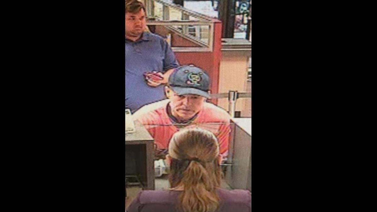 Manatee County Sheriff’s Office deputies are looking for this suspect seen walking demanding cash from a teller in the robbery of the Wells Fargo at 6285 14th St. W. in Bradenton.