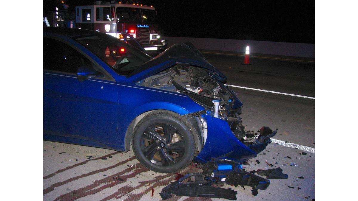 An Ellenton woman is charged with a DUI after crashing into a Florida Highway Patrol SUV along Interstate 75 in Manatee County on Friday, Oct. 20, 2023.