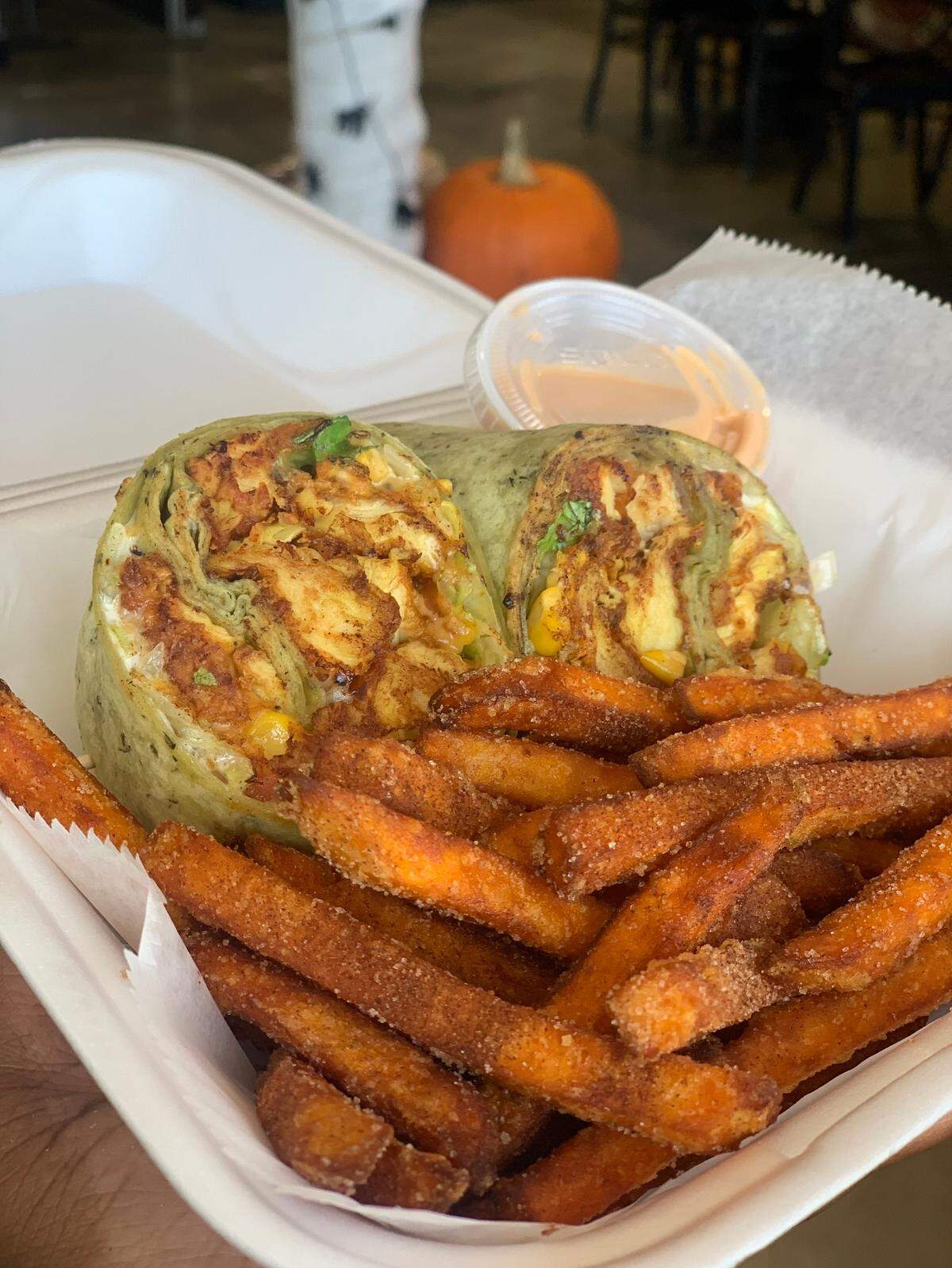 The Barnyard’s chicken wrap is a best seller at The Barnyard restaurant, which recently moved into new space at 624 Martin Luther King Ave. W., Bradenton.