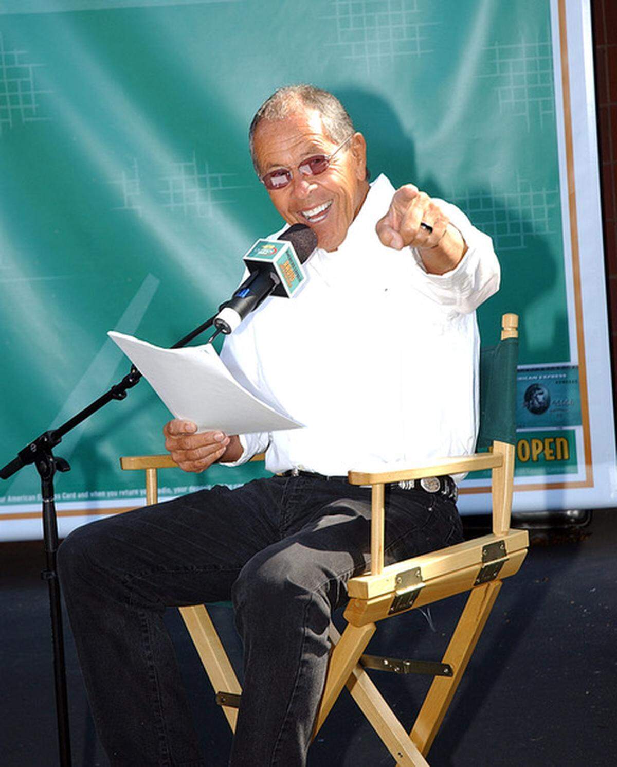 Nick Bollettieri during a radio broadcast at the 2005 U.S. Open